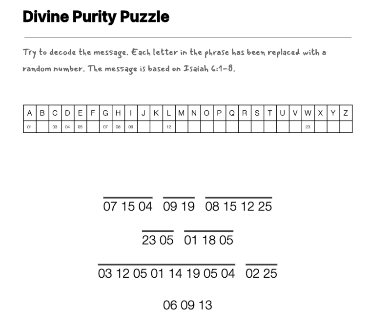 God Forgives Our Sin cryptogram